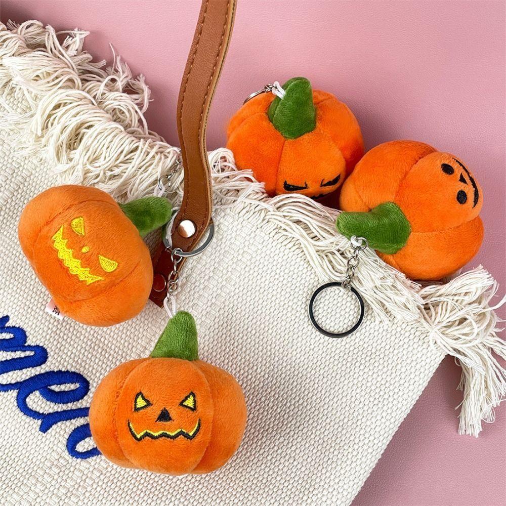 Hanging Pumpkin Plush Keychain Host Backpack Charm Lovely Halloween Pendant Halloween Decoration