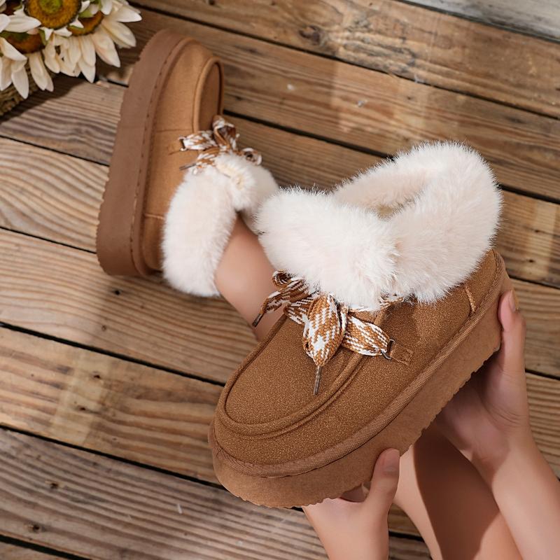 Fashionable and Versatile Thick-soled Fleece Snow Boots for Women  Winter New Style Thickened Warm Cotton Boots
