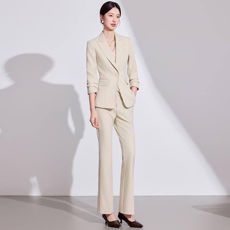 Women's High-End Pink Suit Set: 2025 Spring/Autumn Professional Vest for Management Workwear