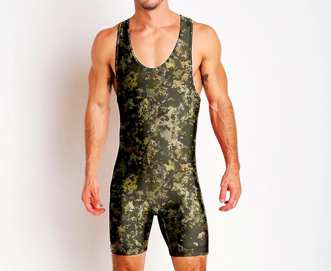 Wrestling suit Wrestling suit One-piece swimsuit Men s gym suit Sportswear Sweat-absorbing light weight training suit S