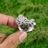 Gift For Her Natural Turritella Agate Statement Adjustable Ring 925 Silver