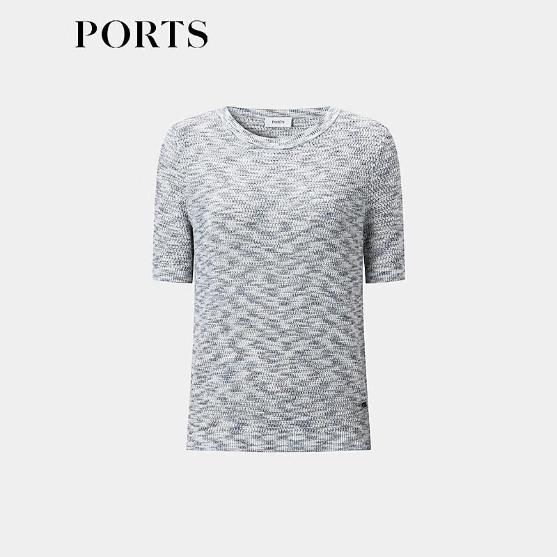 PORTS Women's 2025 S/S Color-Block Round Neck Knitted Pullover