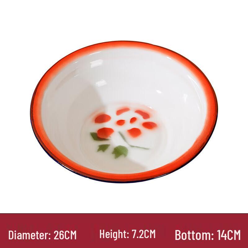 Traditional Chinese 26cm Wedding Enamel Basin