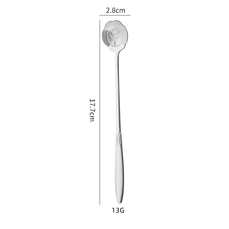 Stainless Steel Long Handle Cherry Blossom Coffee & Dessert Spoon