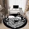 1pc SkeleLove Heartbeat Office Round Area Rug, Indoor Mat Suitable ForOffice, Under Office Chairs Bedroom Living Room Home Decor, Room Deco q072