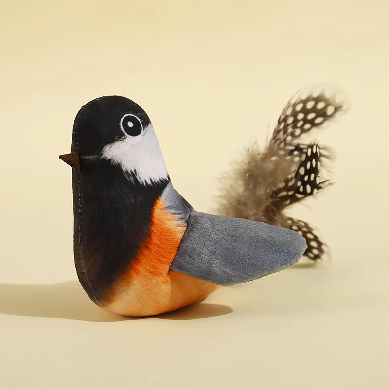 

Bird Shaped Cat Toy with Catnip & Silvervine, Squeaky Chew Toy for Indoor Cats, Boredom Relief & Teeth Cleaning