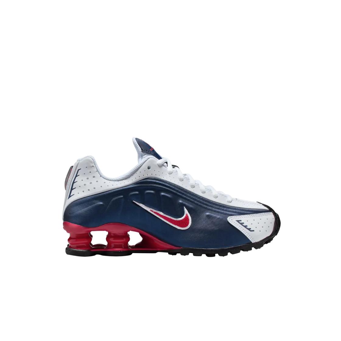 Nike Shox R4 GS USA Kinder Sneaker Blau Midnight-Navy Weiß CW2626-400 35.5
