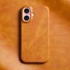 For iPhone 16 Case Calf Texture PU Leather Hard PC Protective Phone Cover