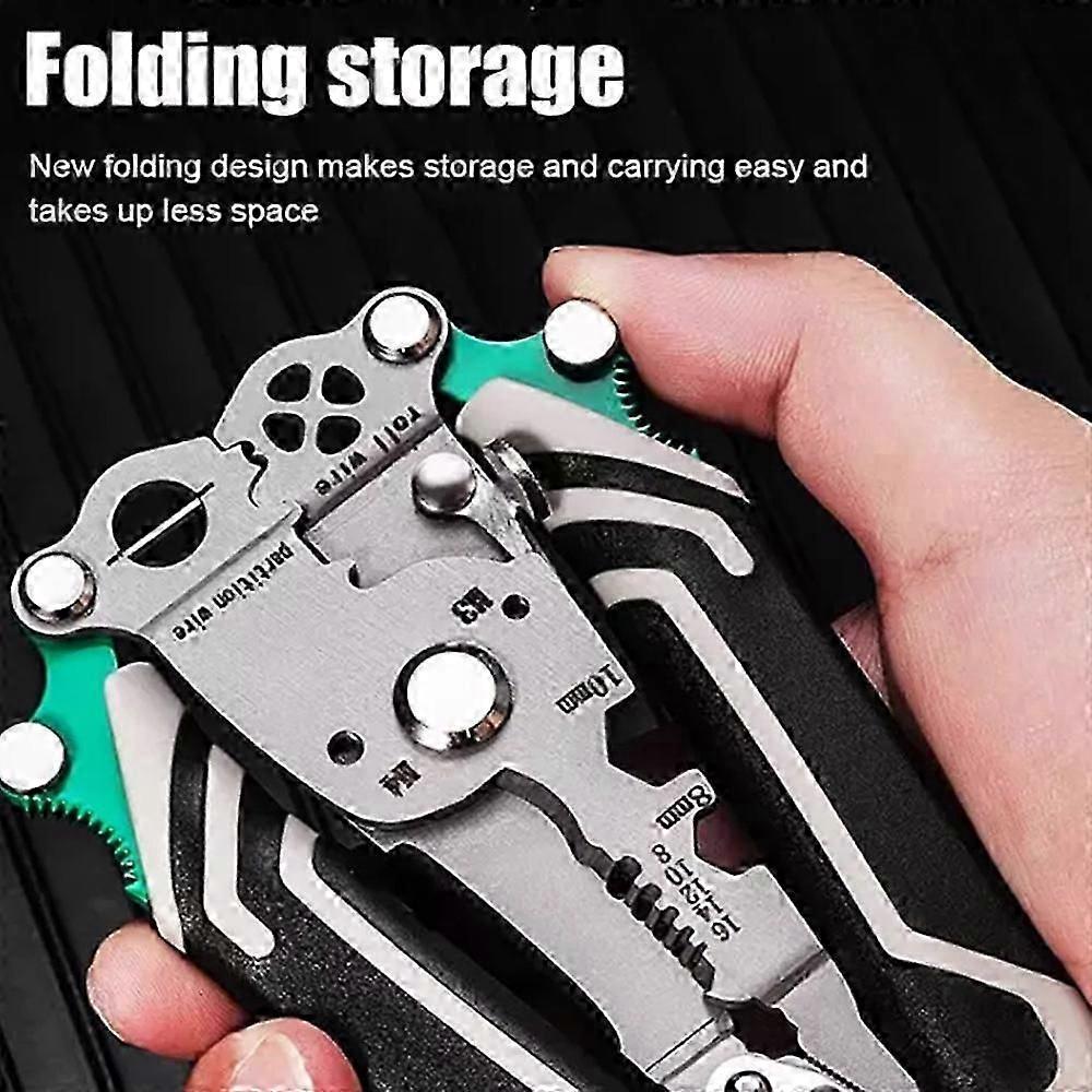 18 in 1 Foldable Wire Stripper,Multi-function Wire Stripping Pliers Cable Cutter