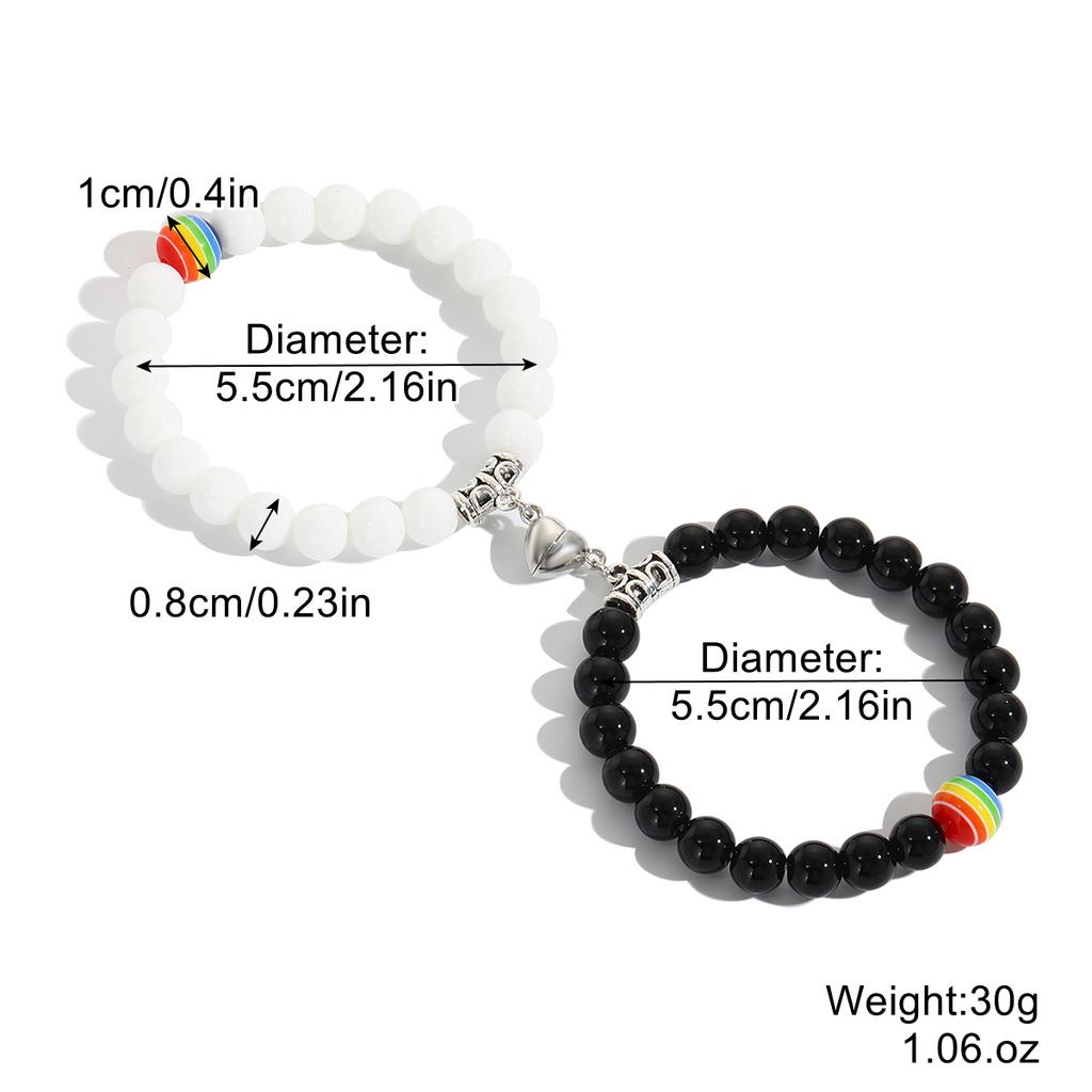 Colar para Mulheres Simples Colar Joias Quente Amor Homens e Mulheres Colar de Amor Magnético Preto e Branco Conjunto de Colares para Casal Colar Elegante