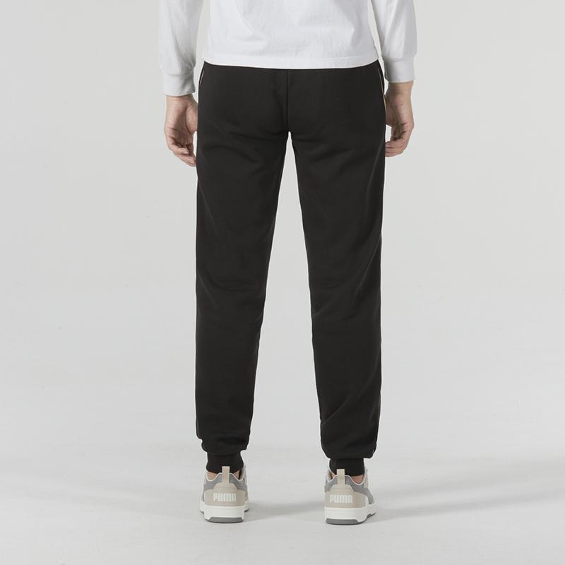 PUMA Commuter Loose Fleece-Lined Casual Pants With Logo Print Men bottoms Black 680307-01