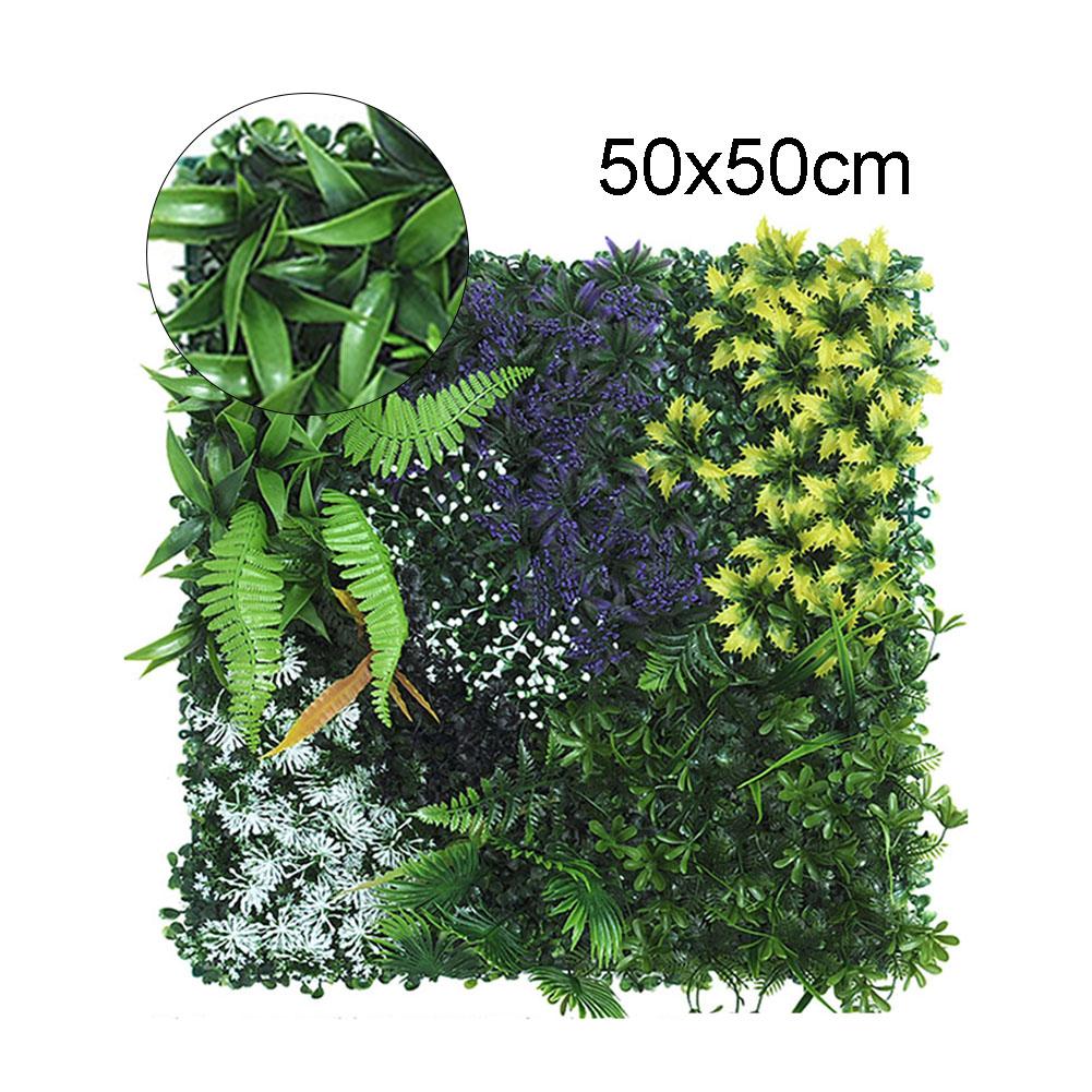 Planting Wall Artificial Plants Simulation Lawn Artificial Turf 50*50cm Accessories Decor Green Plastic Square