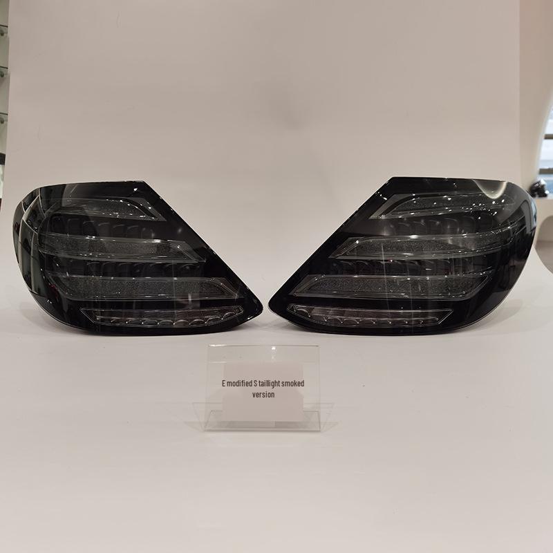 Compatible with Mercedes-Benz E-Class 2016-2020 W213 Taillight LED Sequential Turn Signal, Brake Light, Red To Black.