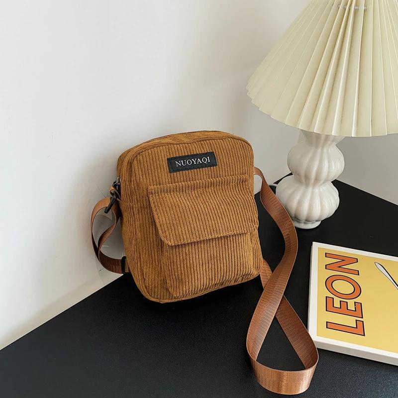 Fashion Women Corduroy Crossbody Messenger Bag Shoulder Bags Ladies Casual Handbag for Women