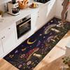1Pcs Anti Fatigue Kitchen Rugs Moonlit Mushroom Forest Print Waterproof Non Slip Thick Cushioned Mat