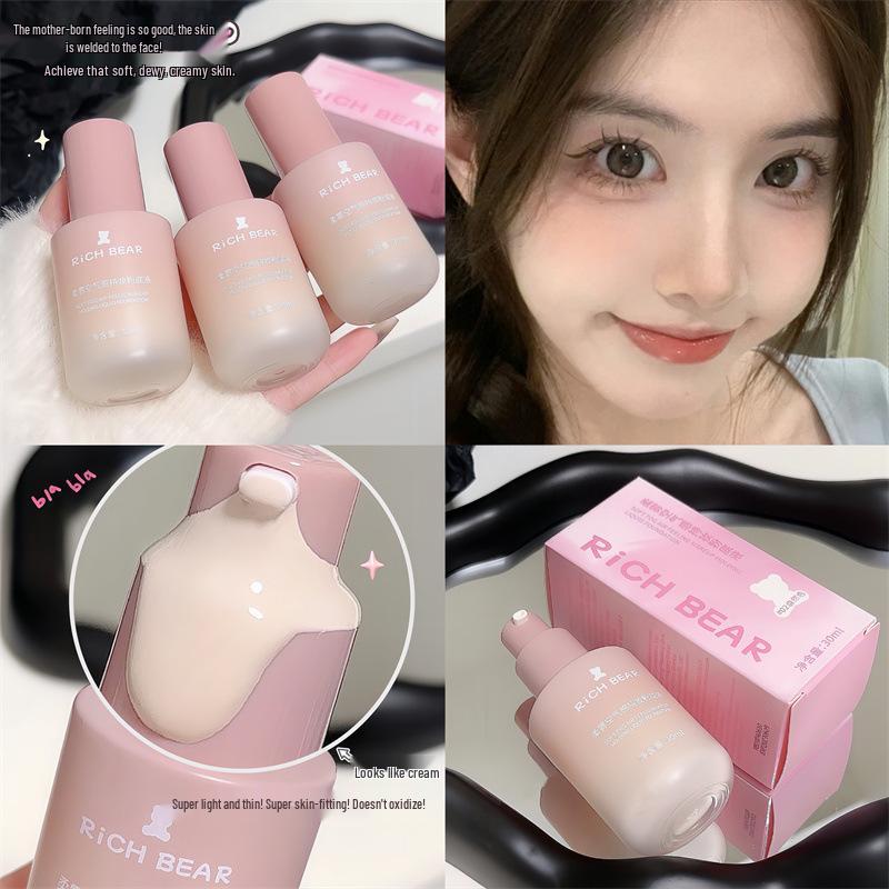 RichBear Matte Long-Lasting Moisturizing Foundation - Non-Cakey, Breathable, Skin-Friendly Base Makeup for Women.