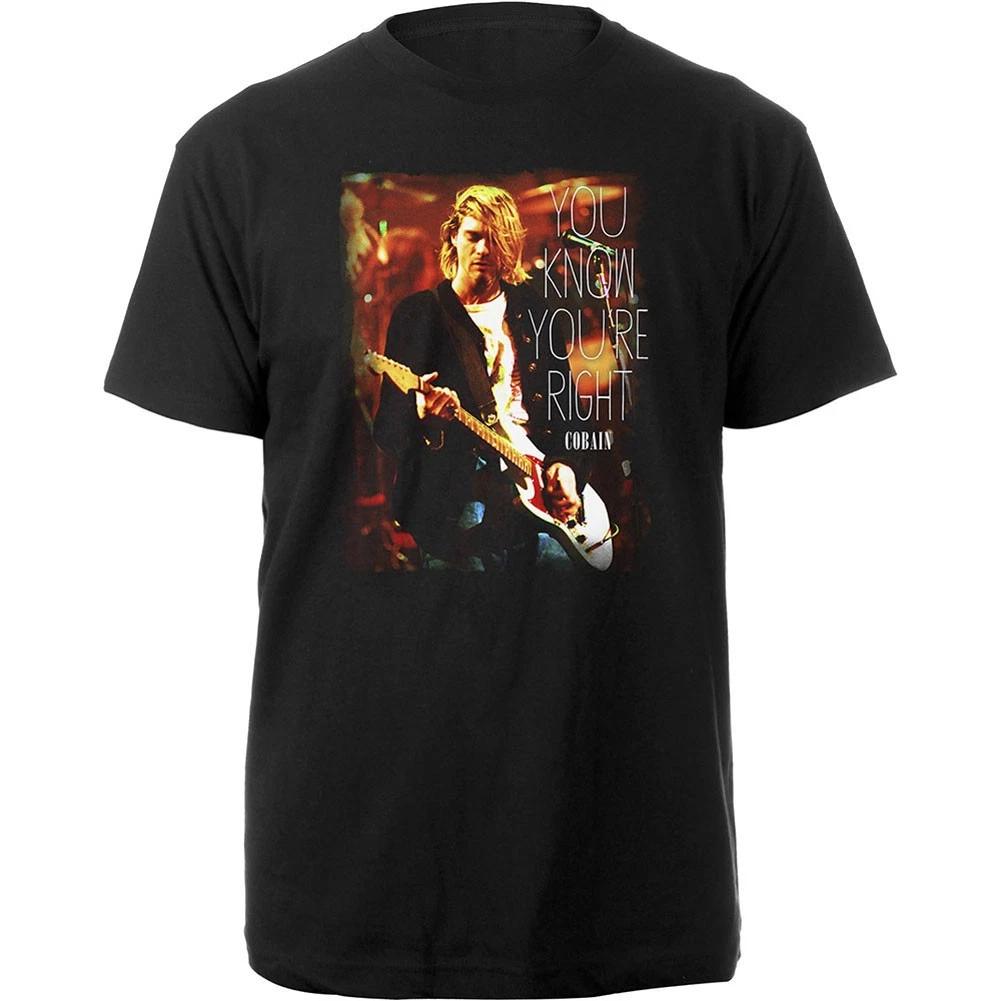 Men s Kurt Cobain You Know You re Right Slim Fit T-shirt Medium Black S
