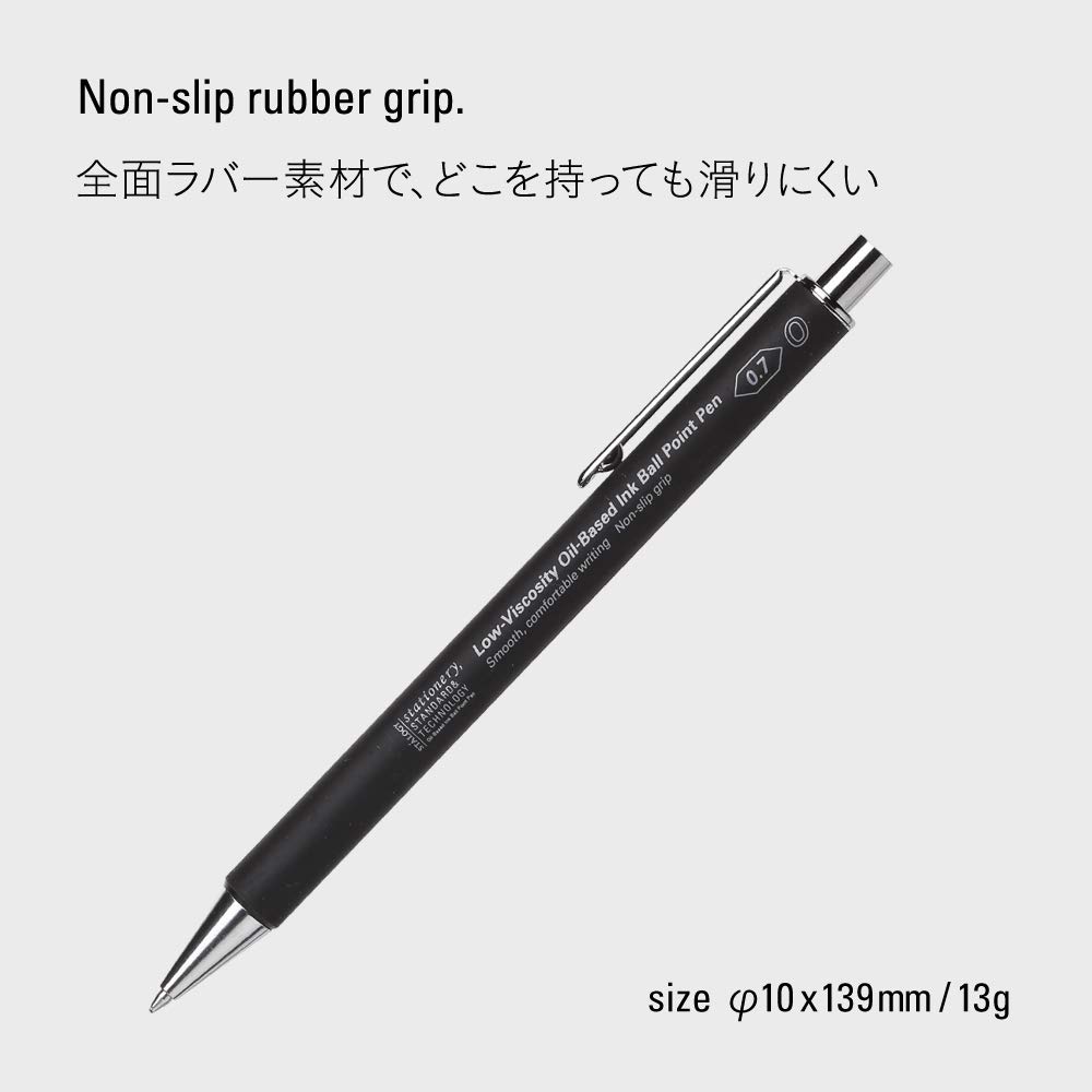 NITOMS STALOGY Low Viscosity Black Ballpoint Pen 0.7mm S5110 - Smooth Writing