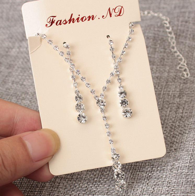 

2 Sets Of New Fashion Necklace 2025 Beautiful Bride Crystal Wedding Zircon Necklace Women Gifts Cheap Marketing Necklace Women