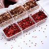 1 Box Red Golden Star Love Heart Nail Art Sequins Christmas Decoration for DIY Women's Nail Salon Design Decoration Festive Nail Parts Nail Supplies