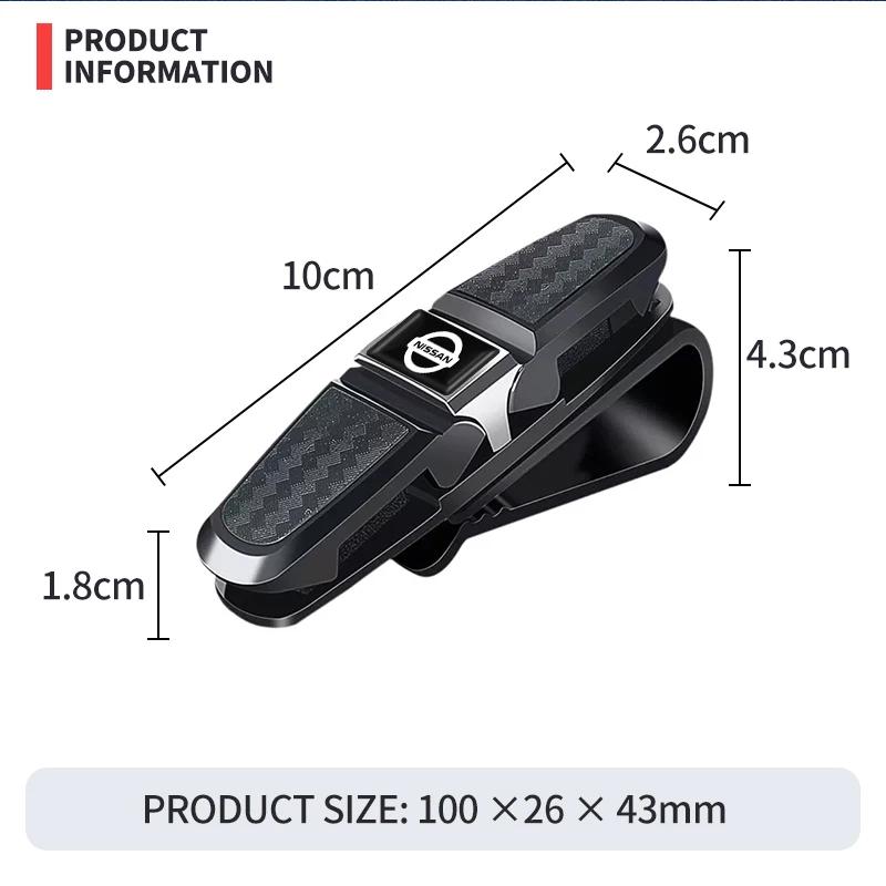 Car Sun Visor Glasses Holder Sunglasses Clip Car Interior Accessories For Nissan Nismo GTR Versa Almera X-Trail Xterra Qashqai