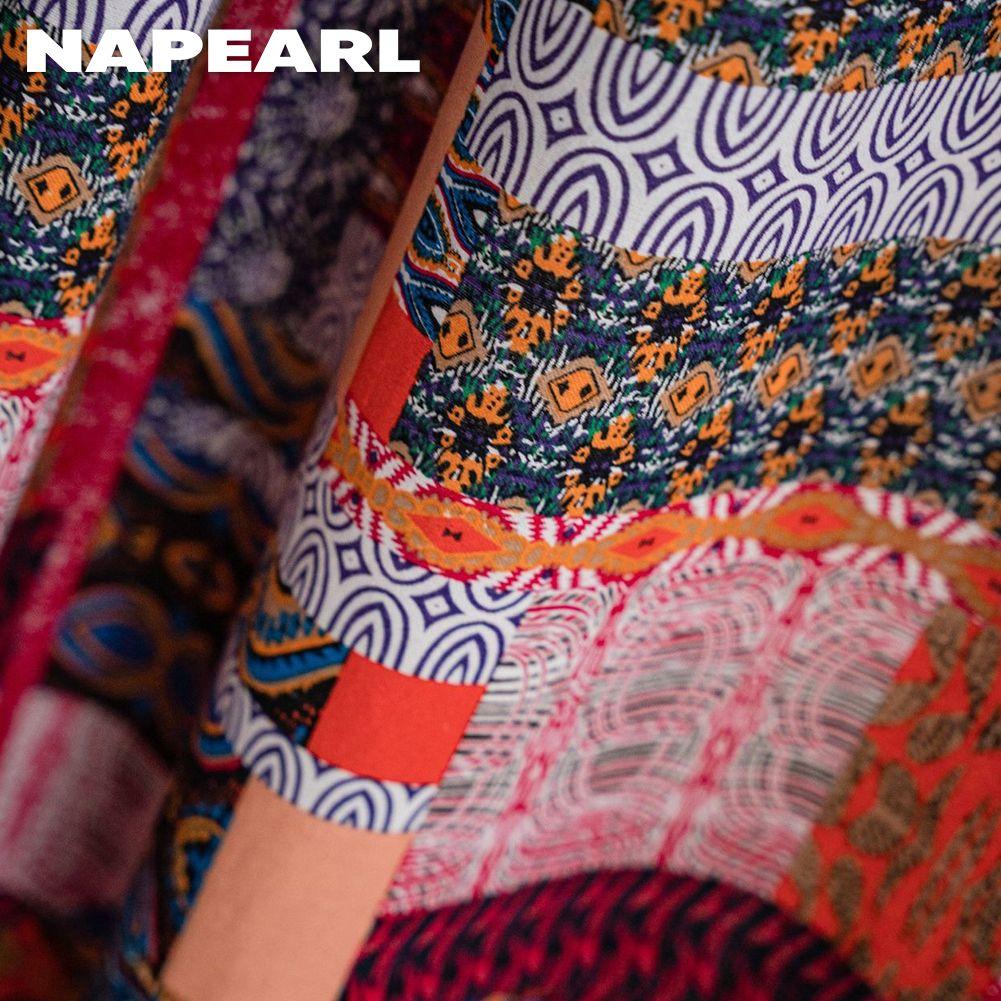 1PC NAPEARL Bohemian Style Patchwork Printed Country Style Semi Blackout Curtain for Small Windows Kitchen Bedroom Living RoomBalcony Home Decor