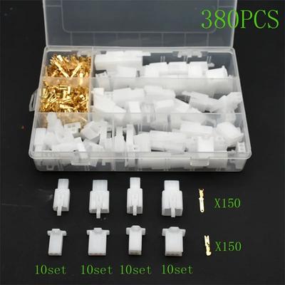 Car Motorcycle 380Pcs Electrical 2 3 4 6 Pin Male Female Terminals Automotive 2.8 Plug Kit Boat Wire Connector Terminal