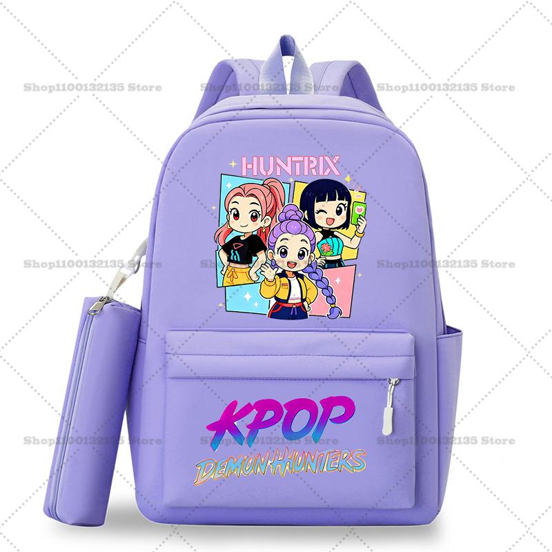 Kpop Demon Hunters Schoolbag Backpack for Student Teenager Rucksack Girl Casual Kawaii School Bag Travel Knapsack Mochila Present