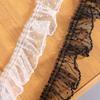 Black/White Mesh Lace Trim Vintage Lace Fabric Ribbon Decoration Material Pleated Lace Trim Cuffs