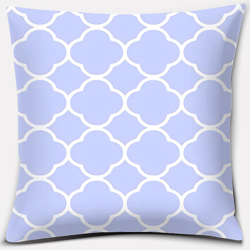 Purple Geometric Flower Text Printing Series Pattern Pillowcase Square Pillowcase Home Office Decoration Pillowcase