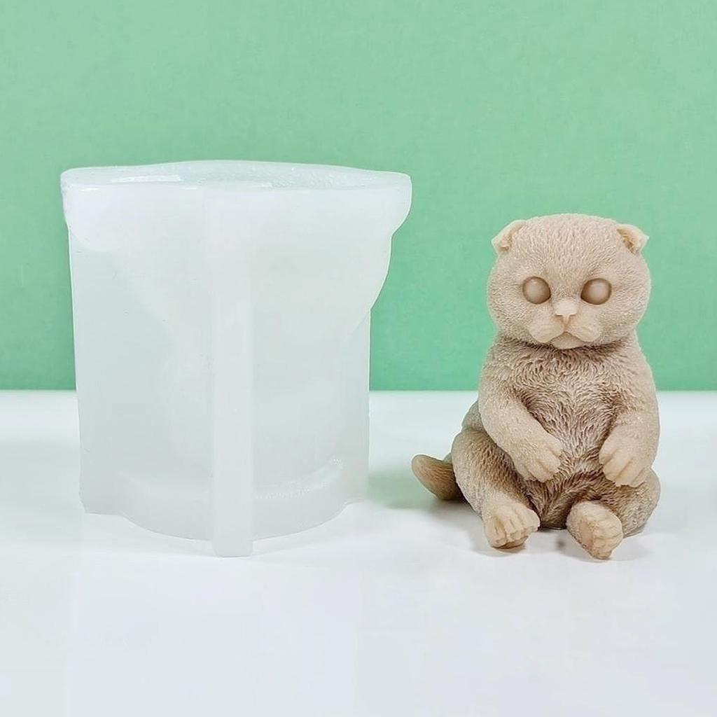 Animal Cat Scented Candle Silicone Mold Handmades 3D Scented Candle Epoxy Mold DIY Craft Women Girl Fondant Mold