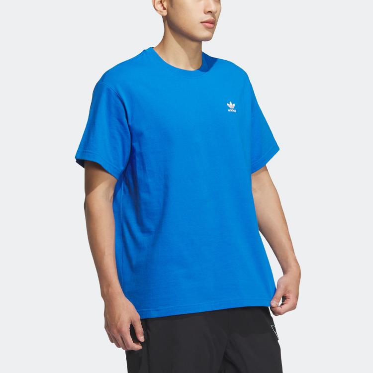 Adidas Originals Trefoil Special Edition Printed Back Crew Neck Short Sleeve T-Shirt Unisex Tops Bird-Feather-Blue IK8652
