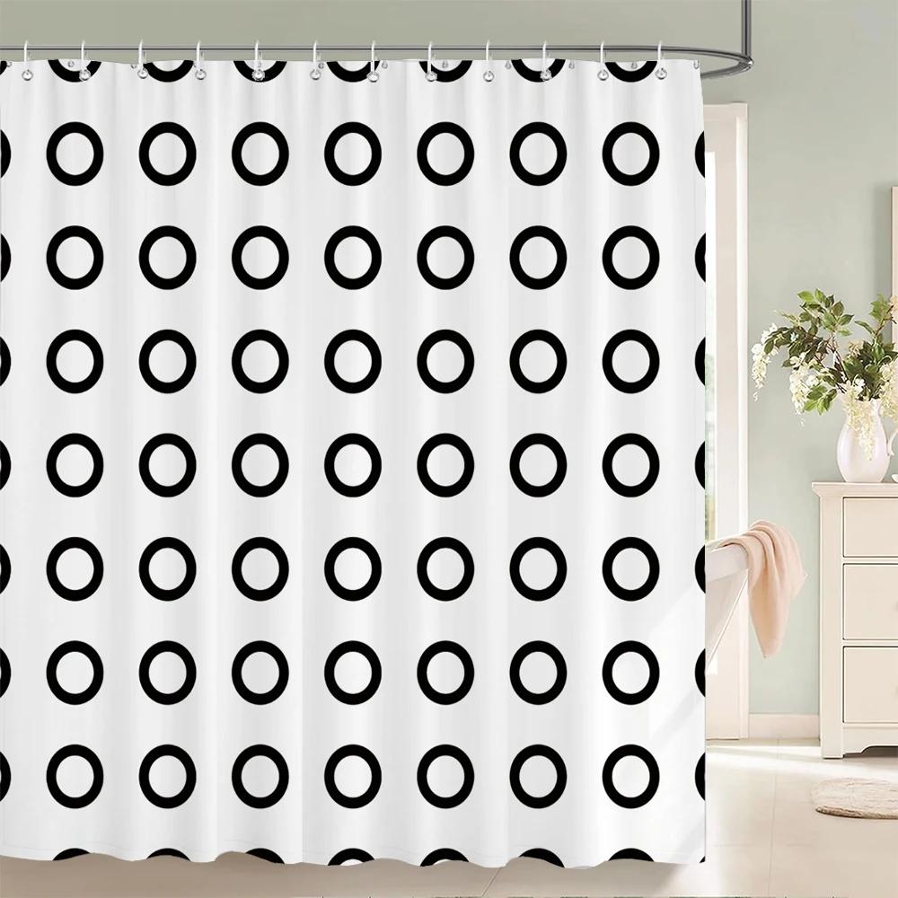 1 Pcs Simplicity style Shower Curtain Black and white Printed Bathroom Curtain Waterproof Polyester Home Decoration Curtain