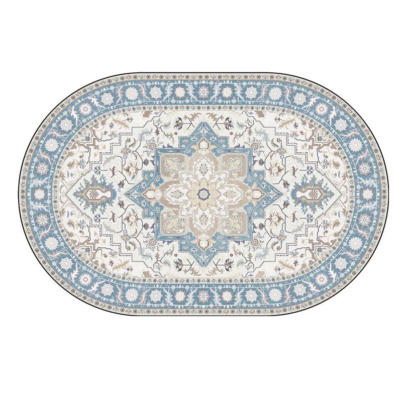 Oval Carpet Persian Ethnic Style Living Room Carpet Anti Dirt and Anti Slip Sofa Tea Table Carpet