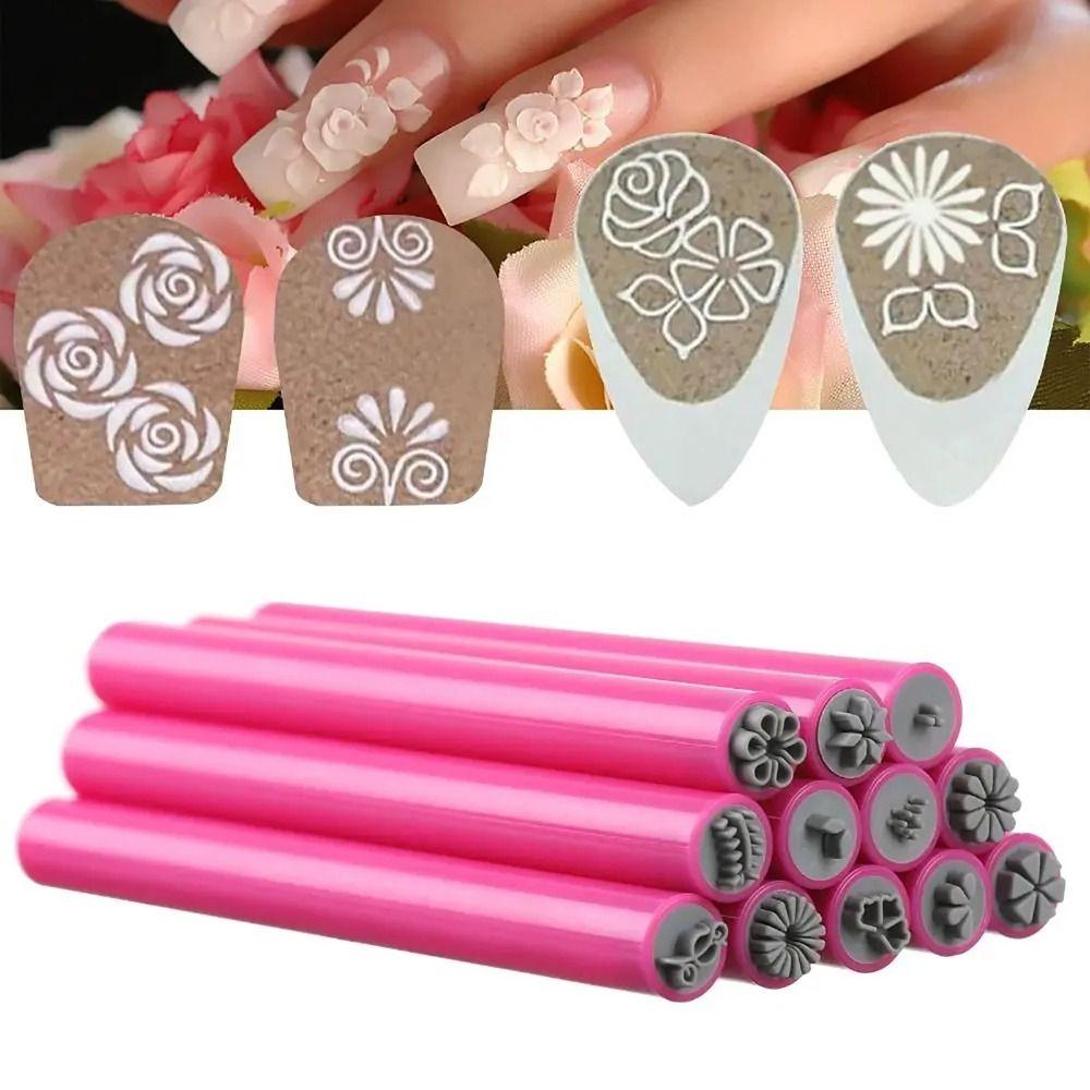 6/10/15pcs Floral Butterfly Pattern Nail Graffiti Pen Stamping Plate Nail Brush Stamp Pen  New Year