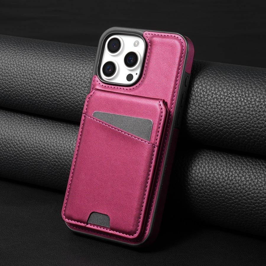 Odnímatelné magnetické bezdrátové nabíjecí pouzdro na telefon 2 v 1 | Ultratenký design se slotem pro kartu a nastavitelným stojanem | Rychlé nabíjení pro iPhone Samsung