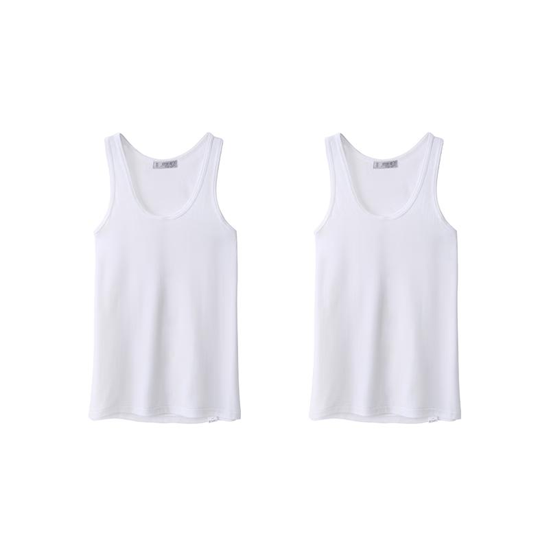 Men's 100% Cotton Ribbed Slim Fit Vest 2-Pack
