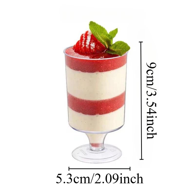 10/20/30 Stück Einweg-Dessertbecher Runde Öffnung Kunststoff Joghurt Mousse Kuchen Für Geburtstagsfeier Vorspeise Hochzeit Schokoladenbecher