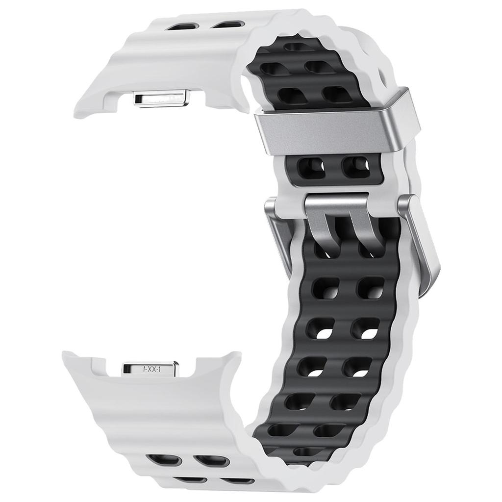 Marine Band for Samsung Galaxy Watch 8/8 Classic Ocean Strap Two-tone Silicone Band for Galaxy Watch 8 40 44mm Sport Bracelet