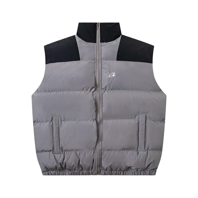 Giacca in Cotone Corteiz Alcatraz con Ricamo e Collo Alto - Cappotto Spesso Color Block Autunno/Inverno