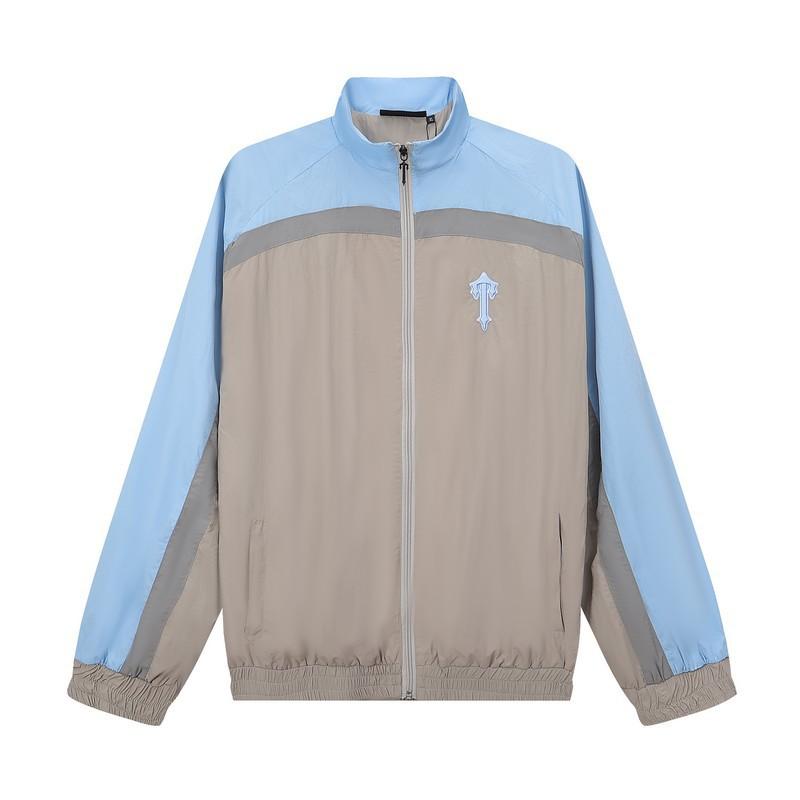 Mens Breathable Mesh Embroidered Track Suit Set Casual Windbreaker Jacket Pants Loose Fit Outdoor Wear