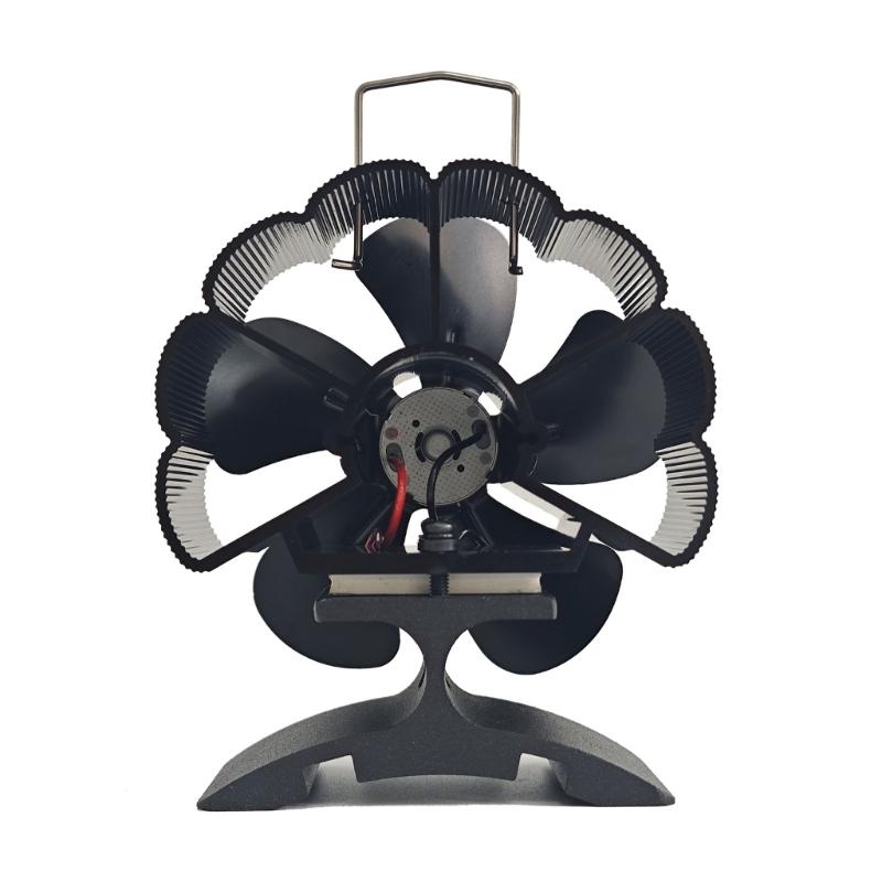 Aluminum 5 Leaves Heat Powered Fireplaces Stove Fan for Wood Burning Circulating Warm Fireplaces Fan Heat Powered Fan