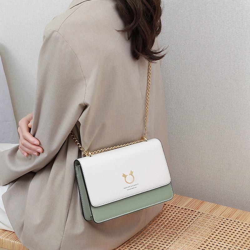 Small Bag New Trendy Leather Women's Bag Chain Bag Highend Messenger Bag Women's Fashion Shoulder Small Square Bag