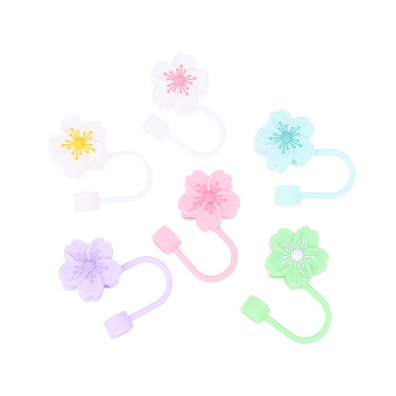 Květinové silikonové krytky na brčka pro sklenici na vodu, láhev, tvar květiny, pitné prachotěsné víčko, krytky na konce brček, příslušenství ke kelímkům pro 8mm