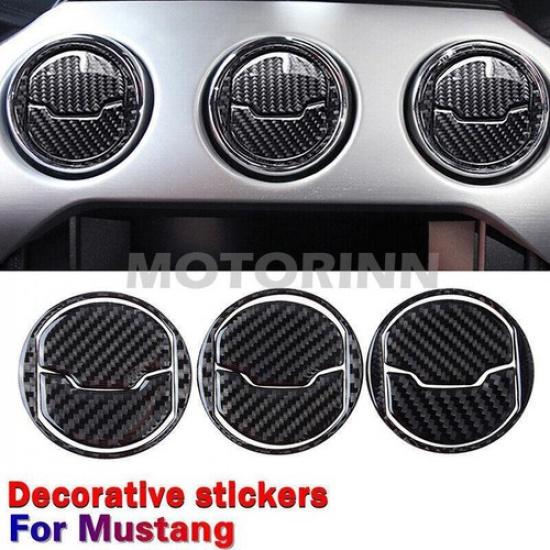 Carbon Fiber Interior Center Air Vent Cover Trim For Ford Mustang 2015~2018 2019