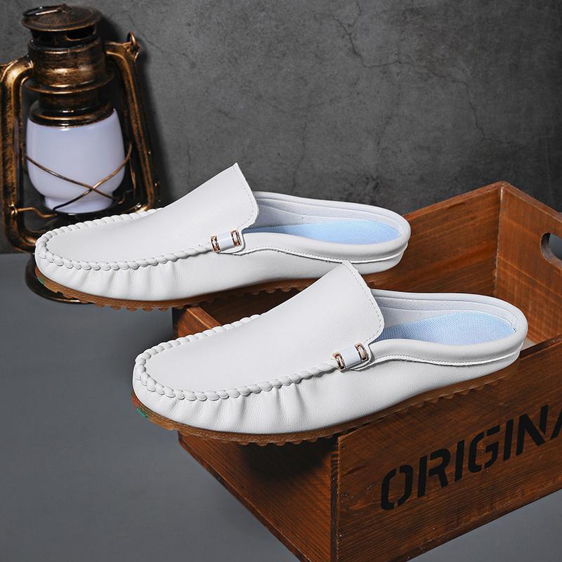 Fashion All-match Luxury Brand Male ShoesLightweight for Men Muller New Arrival Outdoor Men Casual Shoes Leather Mens Slip On Shoes