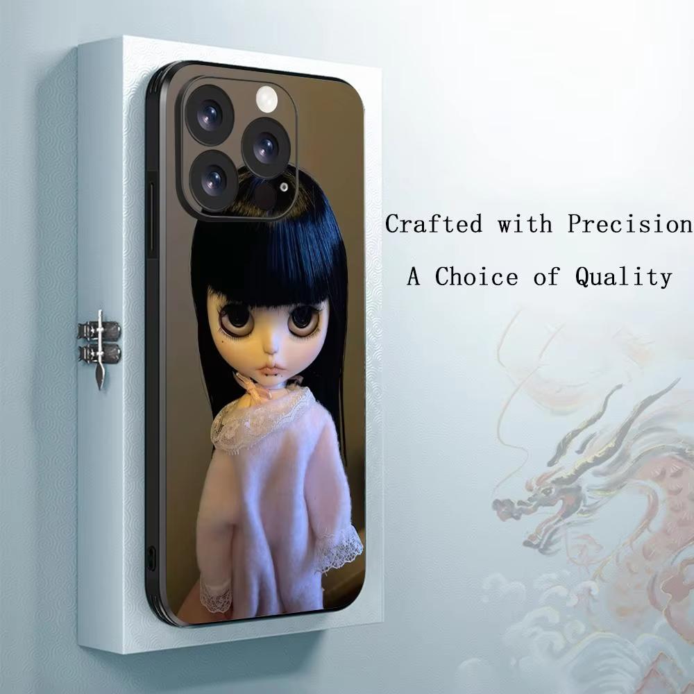 Bl-ytheS Cute doll fashion design Phone Case For iPhone 17 16 16e 15 14 13 12 11 Plus Mini Pro Max Soft black Shockproof Cover