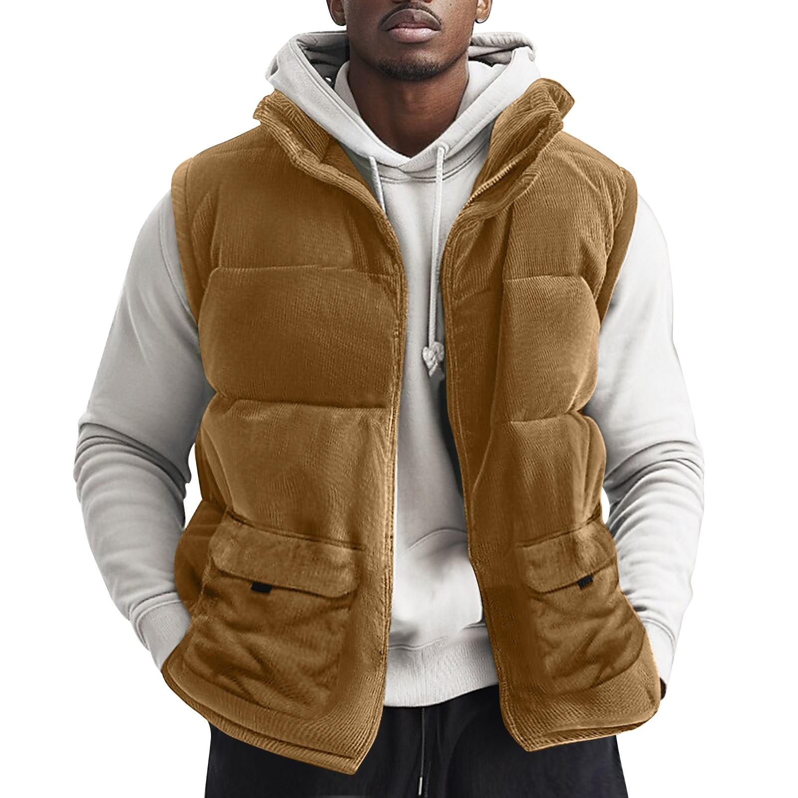 

Мужской плюшевый утолщенный жилет с воротником-стойкой, большой размер, жилет, рабочая одежда, теплая куртка XL