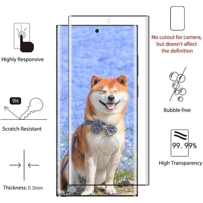 [2 Pieces] Tempered Glass for Samsung Galaxy S22 Ultra 5G, 3D Full Coverage Screen Protector, Bubble-Free Tempered Glass, 9[554]