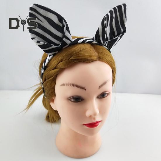 Opaska na głowę z uszami zebry, opaska na włosy z kreskówkowym zwierzęciem, opaska na głowę w paski, wygodna, dopasowana, dziecięca, nakrycie głowy do cosplayu, rekwizyty fotograficzne